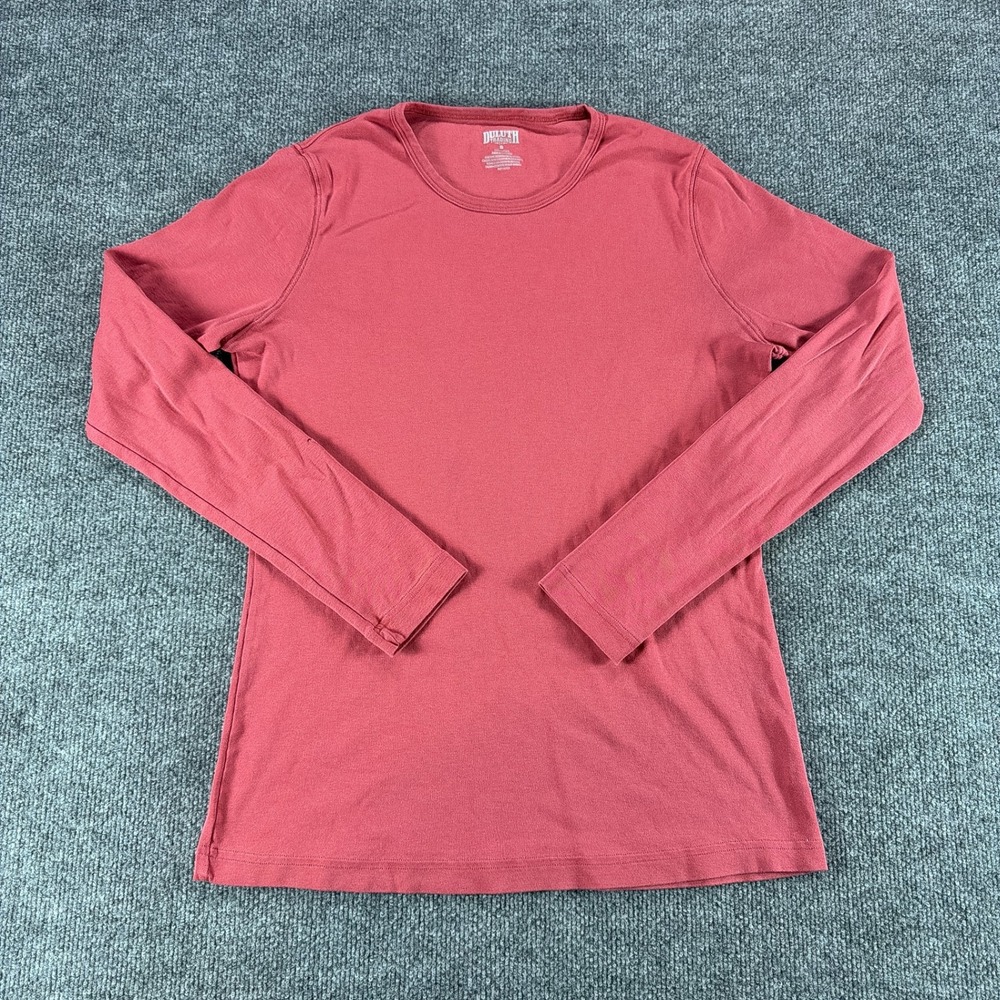 Duluth Trading Co Womens Small Red Long Sleeve Cotton Crew Neck T-Shirt Casual